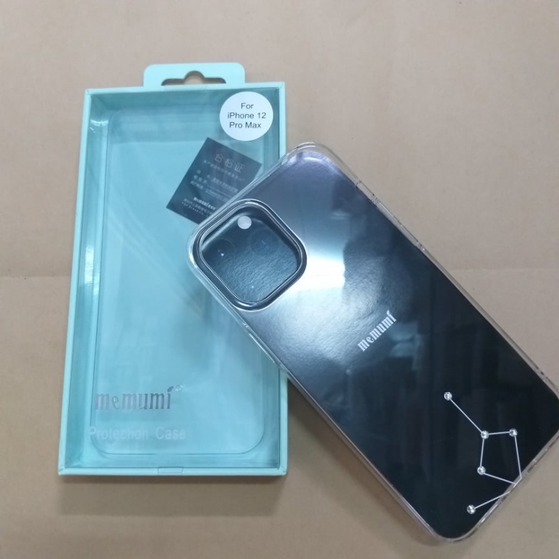 Ốp Lưng iPhone 12 Pro Max Cứng Trong Suốt Đính Kim Cương Hiệu Memumi phủ nano chống xước, chất liệu cứng cáp, không ố vàng hay xỉn màu khi sử dụng.